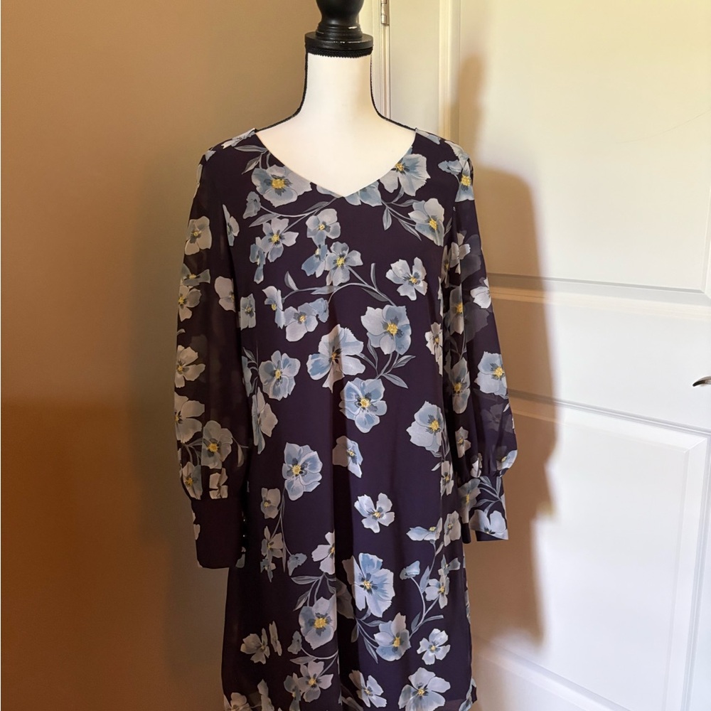 Ellery Dress CAbi Purple Floral V-Neck Dress